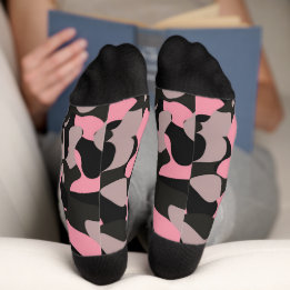 Rosa und schwarze Camouflage Socken