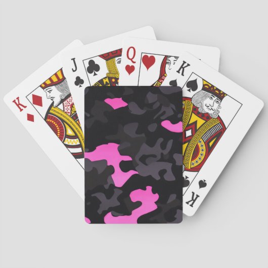 Rosa und schwarze Camouflage Spielkarten (Rückseite)