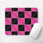 Rosa und schwarze Checkerboard-Raute Mousepad (Mit Mouse)