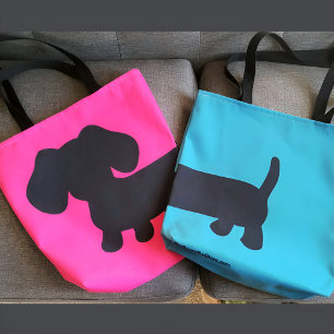 Rosa und schwarze Dackel-Taschen-Tasche Tasche