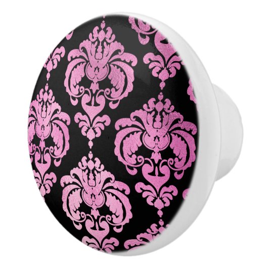 Rosa und schwarze Damaske Elegantes Schlafzimmer D Keramikknauf (Rechts)