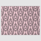 Rosa und schwarze Damaske mit Spinnen Seidenpapier (Vorderseite)