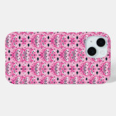 Rosa und schwarze Damaskus Case-Mate iPhone Hülle (Rückseite (Horizontal))