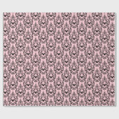 Rosa und schwarze Damaskus Geschenkpapier (Flach)