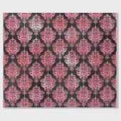 Rosa und schwarze Damaskus Geschenkpapier (Flach)