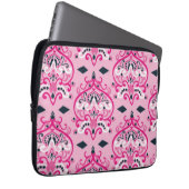Rosa und schwarze Damaskus Laptopschutzhülle (Vorne Rechts)