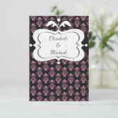Rosa und schwarze Damaskus Speichern Sie die Datum Save The Date (Stehend Vorderseite)