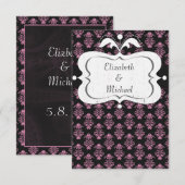 Rosa und schwarze Damaskus Speichern Sie die Datum Save The Date (Vorne/Hinten)