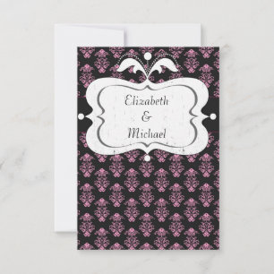 Rosa und schwarze Damaskus Speichern Sie die Datum Save The Date