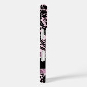 rosa und schwarze Damaskusmuster mit Monogramm Case-Mate iPhone Hülle (Rückseite / Rechts)