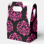 Rosa und schwarze Damastmuster Hochzeit Geschenkschachtel (Geöffnet)
