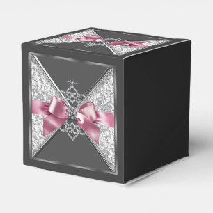 Rosa und schwarze Diamant Sweet 16 Geschenkschachtel