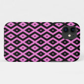 Rosa und schwarze Diamantmuster Case-Mate iPhone Hülle (Rückseite (Horizontal))