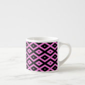 Rosa und schwarze Diamantmuster Espressotasse (Rechts)