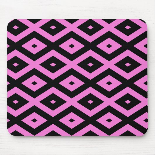 Rosa und schwarze Diamantmuster Mousepad (Vorne)