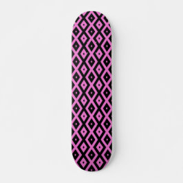 Rosa und schwarze Diamantmuster Skateboard