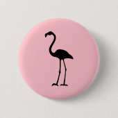 Rosa und schwarze Flamingo Button (Vorderseite)