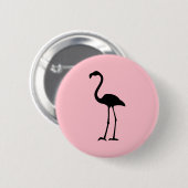 Rosa und schwarze Flamingo Button (Vorne & Hinten)