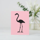 Rosa und schwarze Flamingo Postkarte (Stehend Vorderseite)