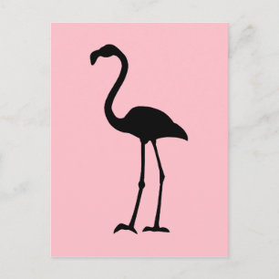 Rosa und schwarze Flamingo Postkarte