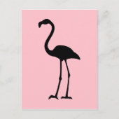 Rosa und schwarze Flamingo Postkarte (Vorderseite)
