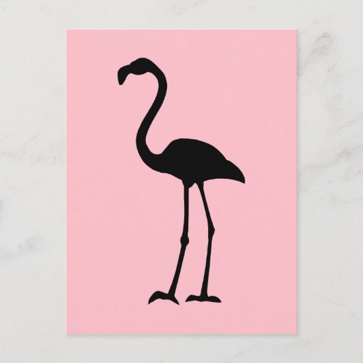 Rosa und schwarze Flamingo Postkarte (Vorderseite)