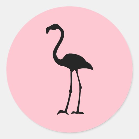 Rosa und schwarze Flamingo Runder Aufkleber (Vorderseite)