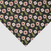 Rosa und schwarze Flora Seidenpapier (Ausschnitt)