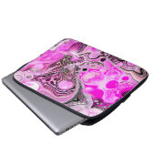 Rosa und schwarze Flüssigkeiten Kunst Laptopschutzhülle (Vorne Knopf)