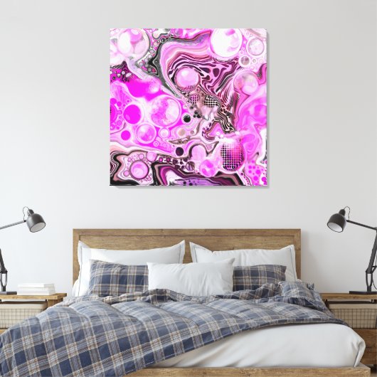 Rosa und schwarze Flüssigkeiten Kunst Leinwanddruck (Insitu (Schlafzimmer))