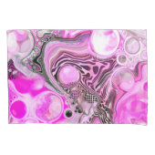 Rosa und schwarze Flüssigkeits-Kunst Pour Painting Kissenbezug (Vorderseite)