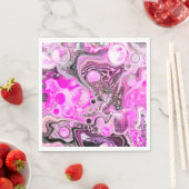 Rosa und schwarze Flüssigkeits-Kunst Pour Painting Serviette (Beispiel)