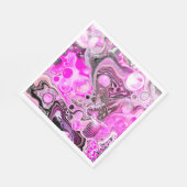 Rosa und schwarze Flüssigkeits-Kunst Pour Painting Serviette (Ecke)