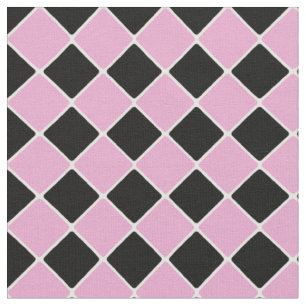 Rosa und schwarze Fünfzigerjahre Diamant-Fliesen Stoff