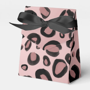 Rosa und schwarze gemalte Gepard Leopard Print Pun Geschenkschachtel