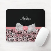 Rosa und schwarze Geparde Niedliche Bogen mit Name Mousepad (Mit Mouse)