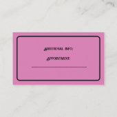 Rosa und schwarze Haare Visitenkarte (Rückseite)