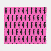 Rosa und schwarze Halloween-Fledermäuse Fleecedecke (Vorderseite (Horizontal))