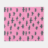 Rosa und schwarze Halloween-Fledermäuse Fleecedecke (Vorderseite (Horizontal))