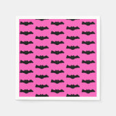 Rosa und schwarze Halloween-Fledermäuse Serviette (Vorderseite)