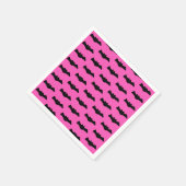 Rosa und schwarze Halloween-Fledermäuse Serviette (Ecke)