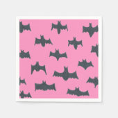 Rosa und schwarze Halloween-Fledermäuse Serviette (Vorderseite)