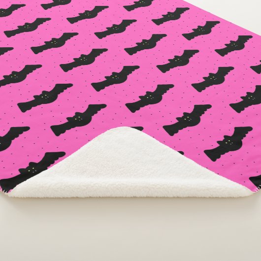 Rosa und schwarze Halloween-Fledermäuse Sherpadecke (3/4)