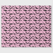 Rosa und Schwarze Halloweenboote Geschenkpapier (Flach)