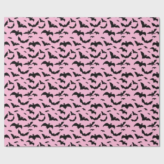 Rosa und Schwarze Halloweenboote Geschenkpapier (Flach)