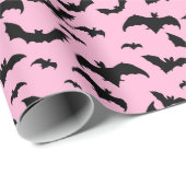 Rosa und Schwarze Halloweenboote Geschenkpapier (Rolleneckpunkt)