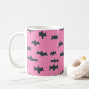 Rosa und schwarze Halloweenboote Kaffeetasse