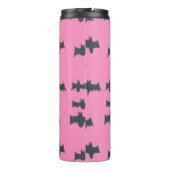 Rosa und schwarze Halloweenboote Thermosbecher (Rückseite)