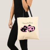 Rosa und schwarze Herz-Tasche Tragetasche (Vorderseite (Produkt))