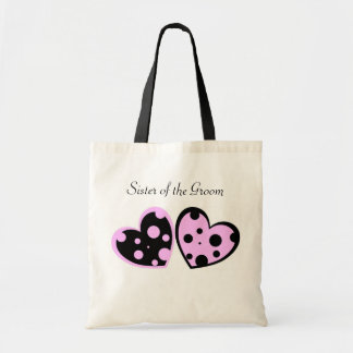 Rosa und schwarze Herz-Tasche Tragetasche